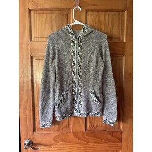 The Alpaca Connection Handmade Aztec Full Zip Hooded Sweater Women’s Size Small